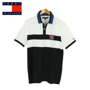 50%OFF トミーヒルフィガー TOMMY HILFIGER M size クリックポストで送料無料 ポロシャツ Polo-Shirt 襟青 ホワイト＆ネイビー 正規品｜sakuramoon