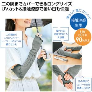 ひんやりベール UVカットアームカバー 接触冷...の詳細画像1