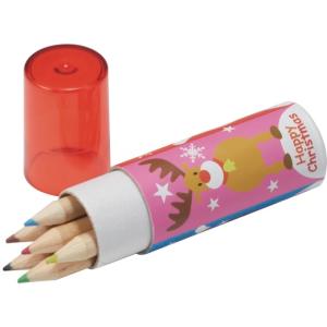 クリスマス色鉛筆6本入 粗品 プチギフト 文房...の詳細画像1