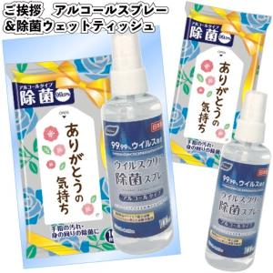 NEWご挨拶　アルコールスプレー＆除菌ウェットティッシュ　　景品