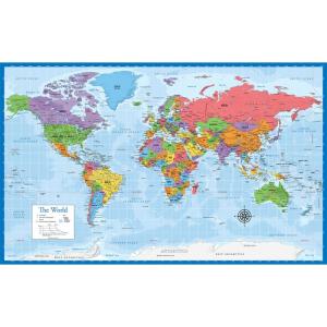 世界地図 - 18インチ x 29インチ。 18" x 29"