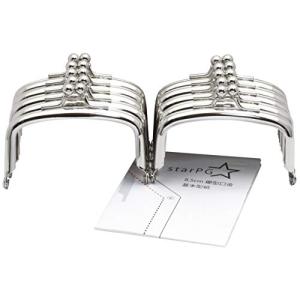 starPG 8.5cm 櫛型 がま口口金 差し込み式 シルバー 型紙付き ハンドメイド パーツ 10個 セット