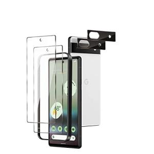 pixel6a ガラスフィルム 2枚 + pixel6a カメラフィルム 2枚 旭硝子製 pixel6a フィルム 指紋認証対応 [ガイド枠付き