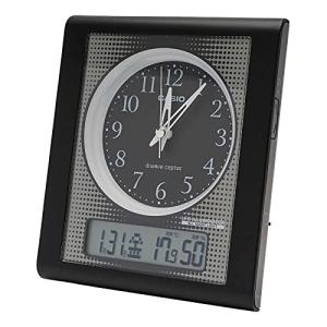 CASIO(カシオ) 目覚まし時計 電波 ブラック アナログ 常時点灯 温度 湿度 カレンダー 表示 TQT-351NJ-1JF