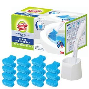 3M スリーエム トイレ掃除 トイレブラシ 使い捨て スポンジ 洗剤付 本体 取替15個 スコッチブライト