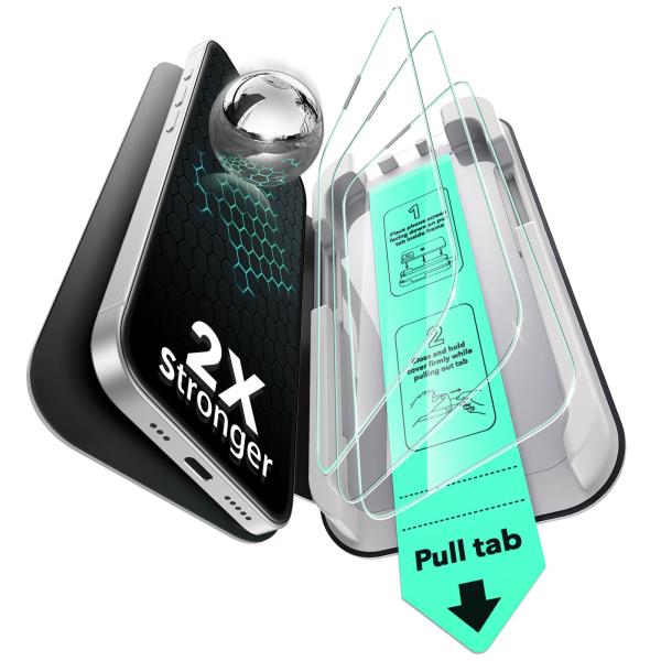 【３秒で完成・全面保護】ESR iPhone 16e ガラスフィルム いphone14/13/13 ...