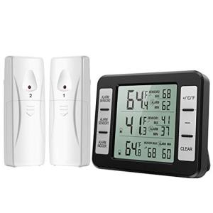 AMIR デジタル温度計 電池式 ワイヤレス 冷蔵庫温度計
