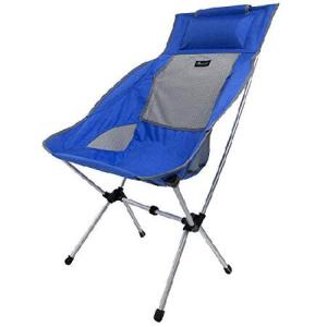 MOON LENCE アウトドア チェア キャンプ 椅子 背もたれ コンパクト キャンプチェア 超軽量 折りたたみ 収納バッグ付き 持ち運びしやすい 耐荷重180kg (ブルー)｜sakurashopec