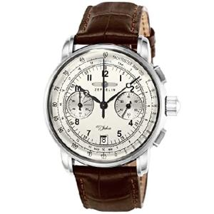 [ツェッペリン] 腕時計 Special Edition 100 Years 100周年記念 シルバー 文字盤 ステンレススチール クォーツ Quartz 43MM ドイツ Watch 7674-1 メンズ ブラウ｜sakurashopec