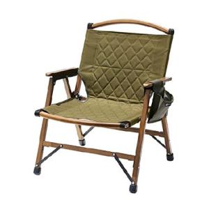 WAQ Folding Wood Chair フォールディングウッドチェア ローチェア 折りたたみチェア ウッドチェア キャンプチェア キャンプ椅子 ドリンクホルダー (OLIVE(オリ｜sakurashopec