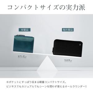 財布 メンズ 二つ折り レザー ボックス型 薄...の詳細画像5