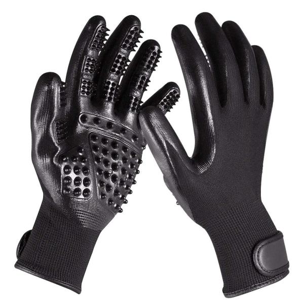 ペット用手袋 ーペットブラシ手袋 犬 猫 馬 抜け毛取り ペット血液循環促進 マッサージブラシ グル...