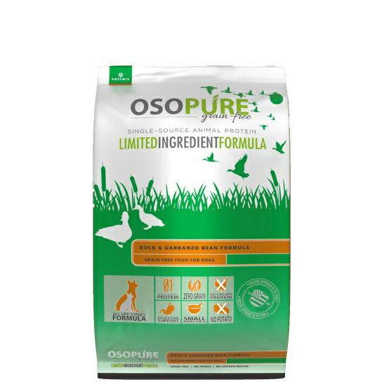 【賞味期限2026年6月30日】アーテミス　オソピュアグレインフリー　ダック＆ガルバンゾー　1kg