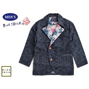ちりめんムラ糸デニムカバーオールジャケット◆ブルートリック爆買