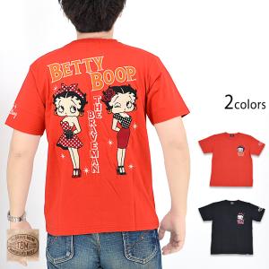 BR×BETTYコラボ 天竺半袖Tシャツ The BRAVE-MAN BBB-2339 ブレイブマン ベティーちゃん 刺繍 バイカー｜sakurastyle