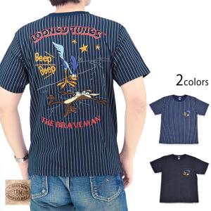 BR×LOONEYコラボ 天竺半袖Tシャツ The BRAVE-MAN LTB-2408 ブレイブマン 刺繍 ロードランナー｜sakurastyle