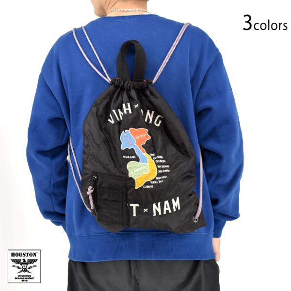 刺繍キルティング2WAYバッグ「MAP」 HOUSTON 6907 ヒューストン マップ 地図 ナッ...