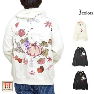 古都古都 ことこと 九尾の狐 柄 刺繍 パーカー KTPK-007 和柄 長袖