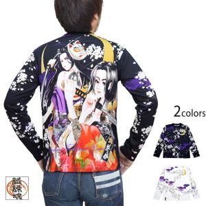 抜刀娘 ばっとうむすめ 美麗 クルーネック 長袖Tシャツ 穂乃花 和柄