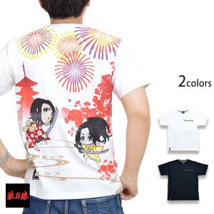 抜刀娘 忍三人娘半袖Tシャツ 232058 和柄 和風 花魁 姉御 着物