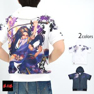 抜刀娘 忍三人娘半袖Tシャツ 232058 和柄 和風 花魁 姉御 着物