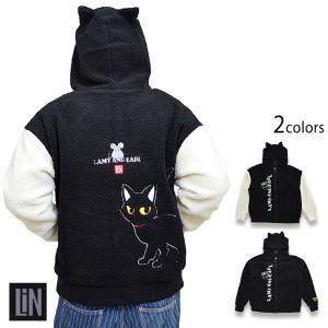 ラミ＆アール 変幻自在バッグ LIN AL-75719 黒猫 ねこ 鼠 ネズミ 刺繍
