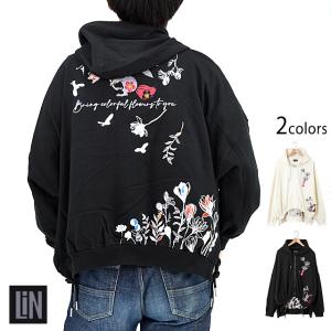 黒菟華「蠍座の菟」総刺繍ロングパーカー LIN AL-759041 和柄 和風 兎