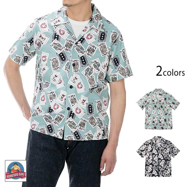 トランプデザイン ハワイアンシャツ 桃太郎ジーンズ MSS1010M31 MOMOTARO JEAN...
