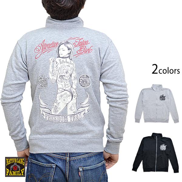 手描き風ビキニタトゥーガールスウェットジップジャケット Native Gang Family NGF...