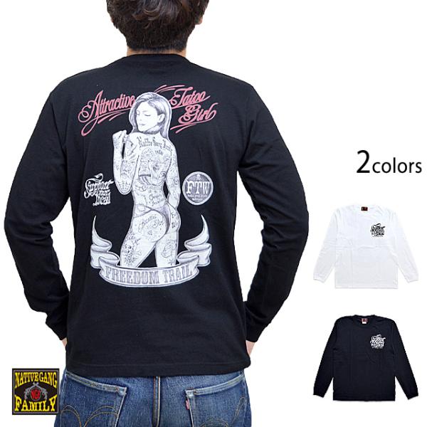 手描き風ビキニタトゥーガール長袖Tシャツ Native Gang Family NGF36-651 ...