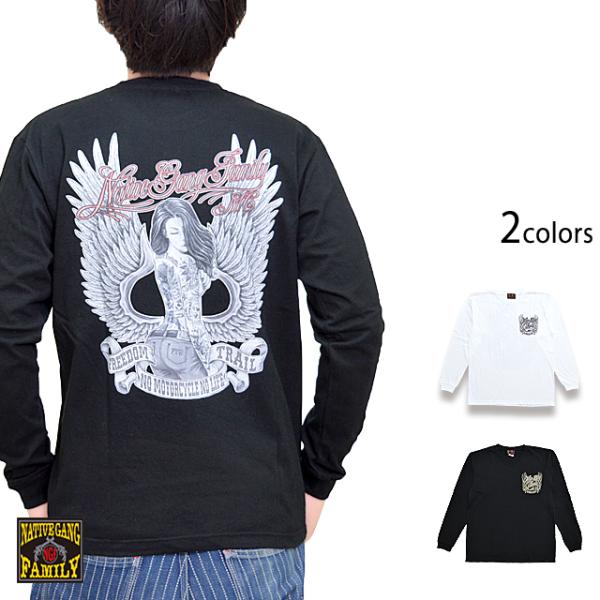 フェザーガールインクジェットロングTシャツ NativeGangFamily NGF40-651 バ...