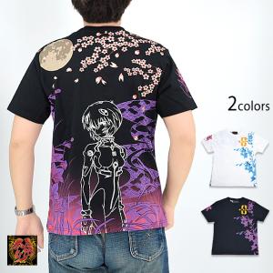 EVANGELION×錦 綾波満桜華半袖Tシャツ 錦 554218 和柄 和風