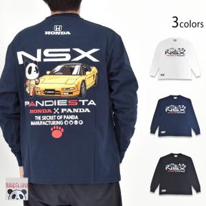 HONDA×PANDIESTA NSXオートワークス ロングTシャツ PANDIESTA JAPAN 595508 パンディエスタジャパン パンダ 刺繍爆買