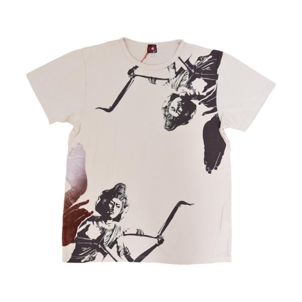 観音プリント半袖Tシャツ◆御洒落本舗