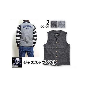 ジャズネップベスト スカルワークス 131524 アメカジ バイカー SKULL WORKS 刺繍爆...