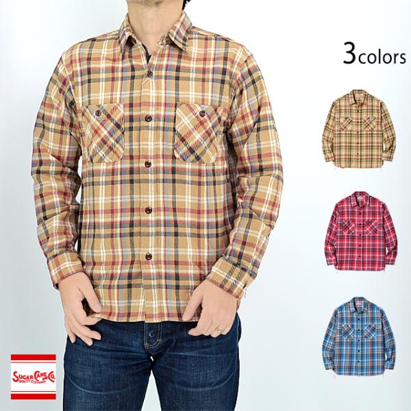 ツイルチェック長袖ワークシャツ SUGER CANE SC28956 シュガーケーン 東洋エンタープ...