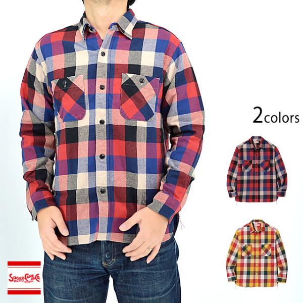 ツイルチェック長袖ワークシャツ SUGER CANE SC28958 シュガーケーン 東洋エンタープ...