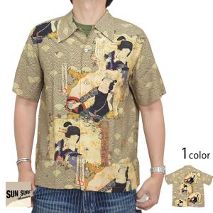 SUN SURF サンサーフ 葛飾北斎 スペシャル 浮世絵アロハシャツ 宝船の