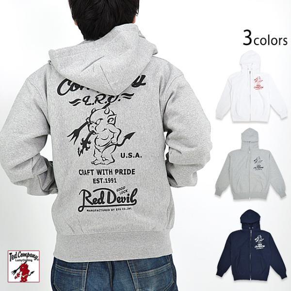 12.0ozヘヴィーウェイトスウェットジップアップパーカー TEDMAN テッドマン TDSP-15...