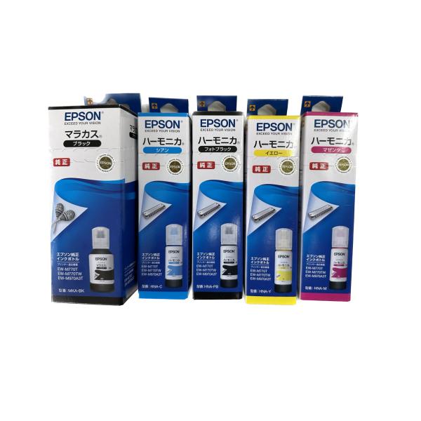 純正品 5色セット EPSON エプソン インクボトル MKAHNA 5色セット MKA-BK (マ...