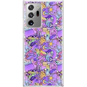 TPU Phone Case Compatible with Samsung Galaxy S22 Pro S21 5G S20 FE Note 20 Ultra S10 Plus Shockproof Print Witchcraft Clear Purple Mushroom