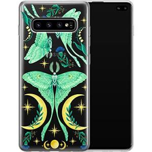 Vonna Phone Case Replacement for Samsung Galaxy S21 FE S20 Plus S10 Note 20 Ultra 5G S9 Luna Moth Print Watercolor Design Moon Butterfly Smo