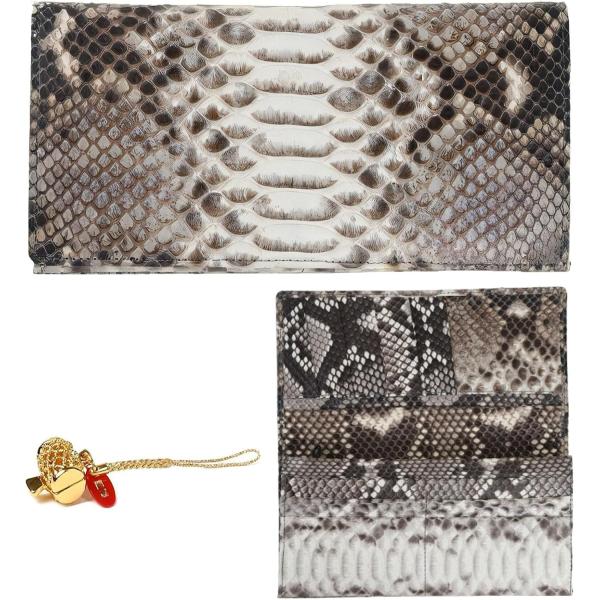 パイソン レザー 蛇革 長財布 金運財布 全面蛇革 無双 マット仕上げ エキゾチックレザー 錦蛇 蛇...