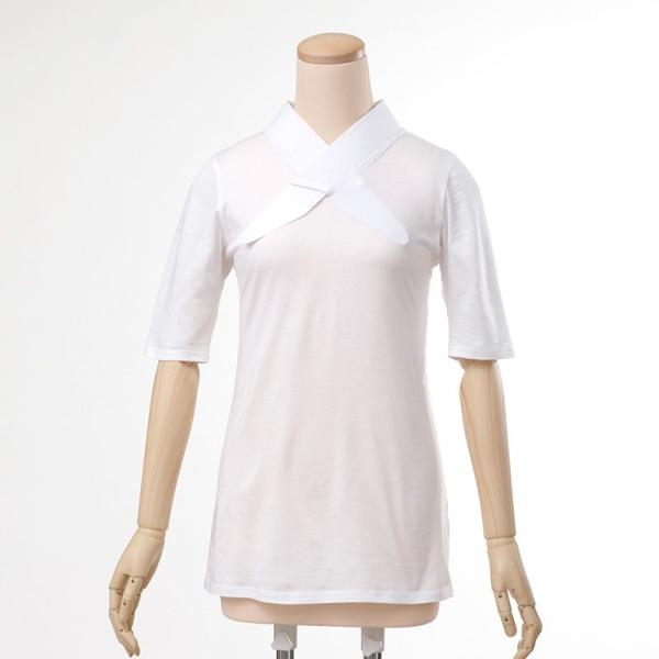Ｔシャツ半襦袢　半襦袢　ふぁんじゅ シンプルな　白衿 素早く美しい衿元 本体綿100％　M L LL...