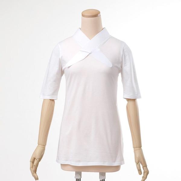 大きいサイズ 3L　Ｔシャツ半襦袢　半襦袢　ふぁんじゅ  シンプルな　白衿 素早く美しい衿元 本体綿...
