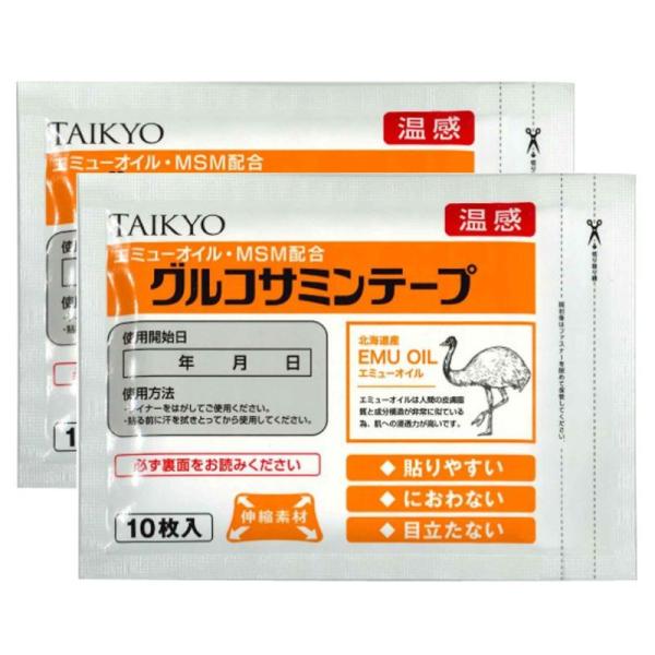 【大協薬品工業 野口医学研究】 グルコサミンテープ 10枚入 温感【2個セット】
