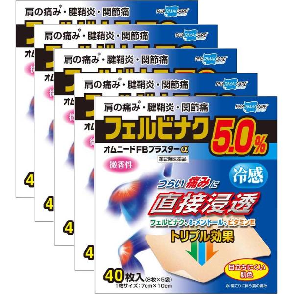 【第2類医薬品】オムニードFBプラスターα 40枚 [5個セット] ※セルフメディケーション税制対象...