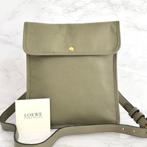 ロエベ LOEWE ショルダーバッグ カーフレザー グレー ヴィンテージ　2-24614｜sakustore