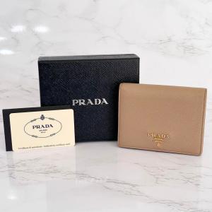 プラダ PRADA 二つ折り財布 サファイアーノ マルチカラー ベージュ ピンク 6810623-2