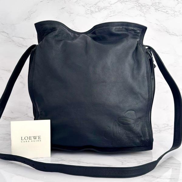 《大特価！》 ロエベ LOEWE ショルダーバッグ アナグラム ナッパレザー ネイビー　7-2771...